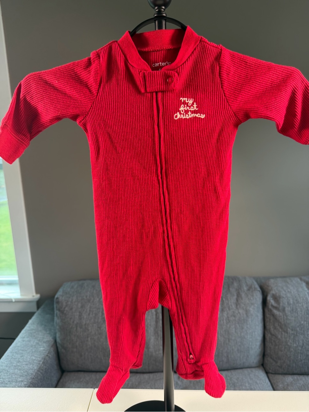Carter’s 6M My First Christmas Red Thermal Footed Sleeper